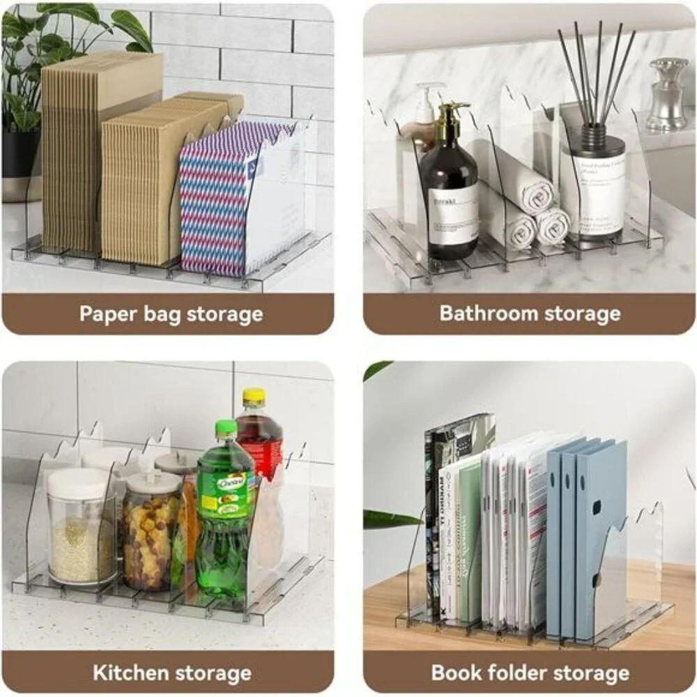 SOYO Clear Purse Organizer Adjustable Acrylic Shelf Divider for Closet Storage